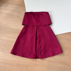 Burgundy Dress Mini Keepsake The Label Keep Watch Wedding Guest Strapless Small